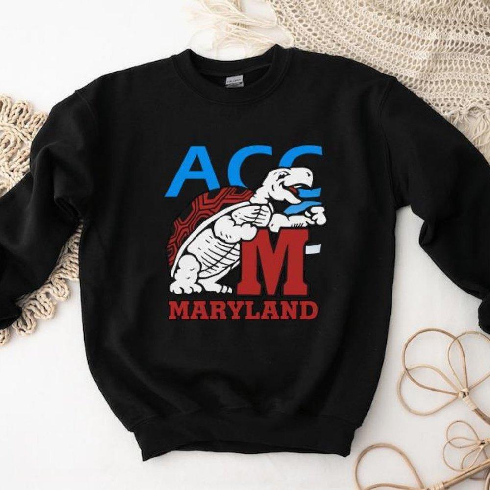 Maryland Terrapins University Unisex Black Sweatshirt Crewneck Unisex Sweater